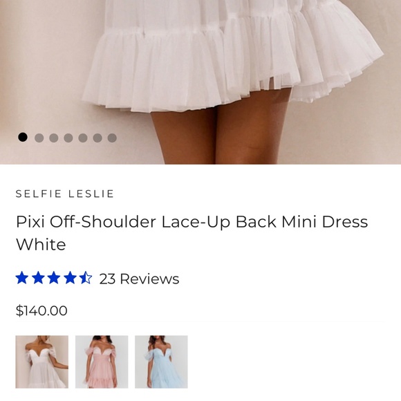 Selfie Leslie Pixi Off-Shoulder Lace-Up Back Mini Dress - Picture 7 of 7